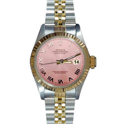 Damen Datejust Rolex Uhr Edelstahl & Goldarmband Rosa römisches Zifferblatt
