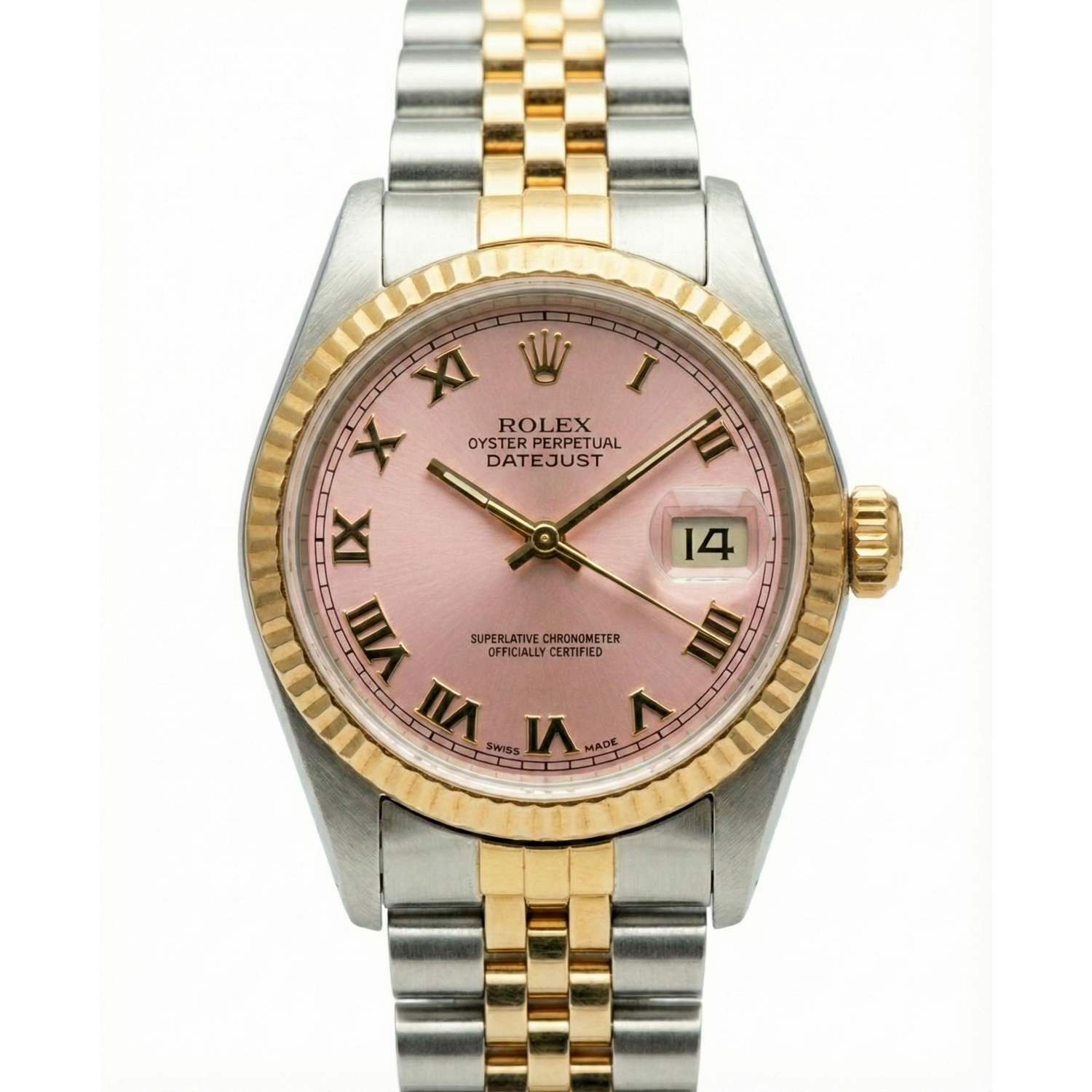 Damen Datejust Rolex Uhr Edelstahl & Goldarmband Rosa römisches Zifferblatt