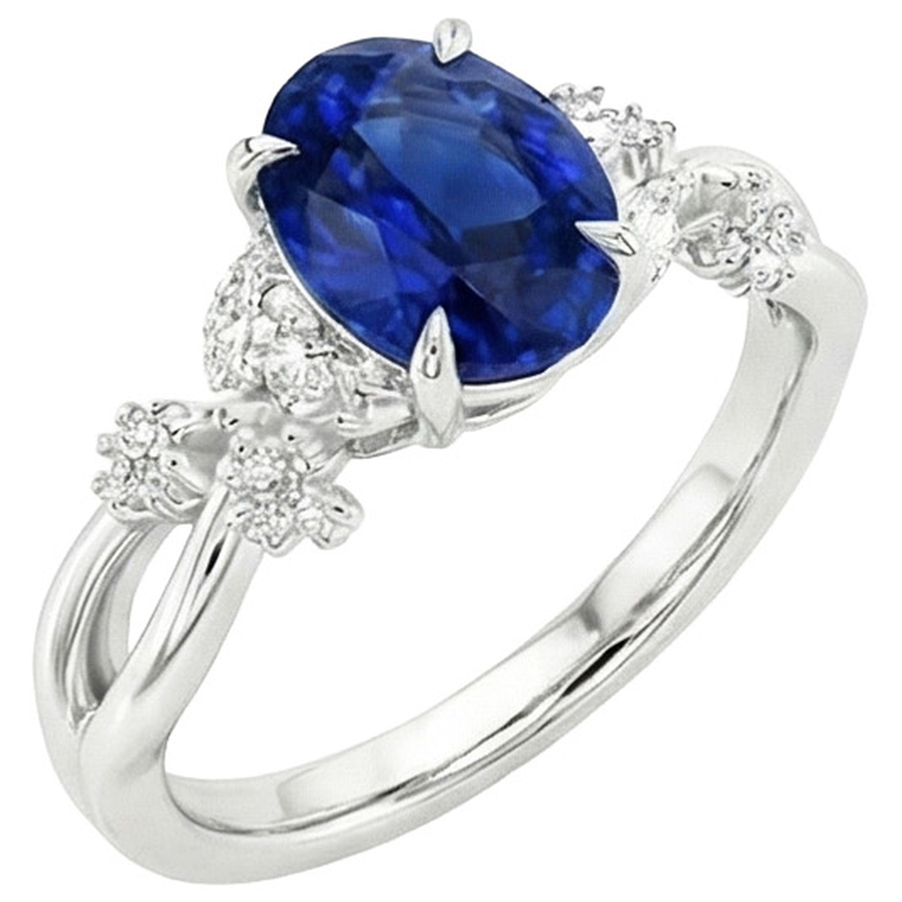 echter oval diamant 3.50Karat ring Detailansicht