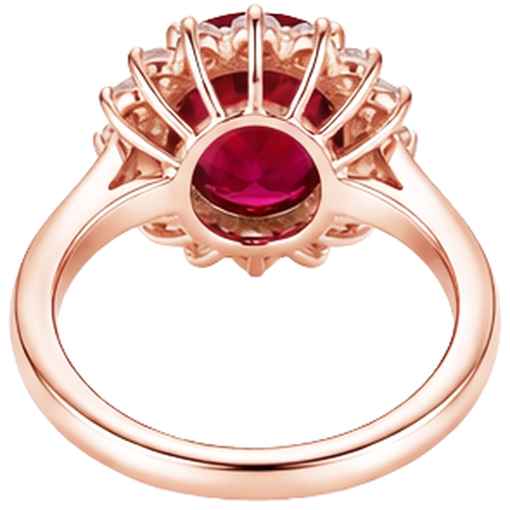 echter oval rubin 14Karat ring auf Weiß