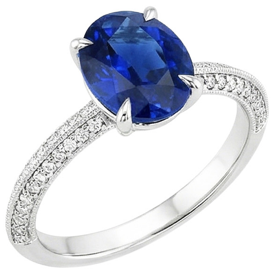 echter oval diamant 5.50Karat ring Seitenansicht
