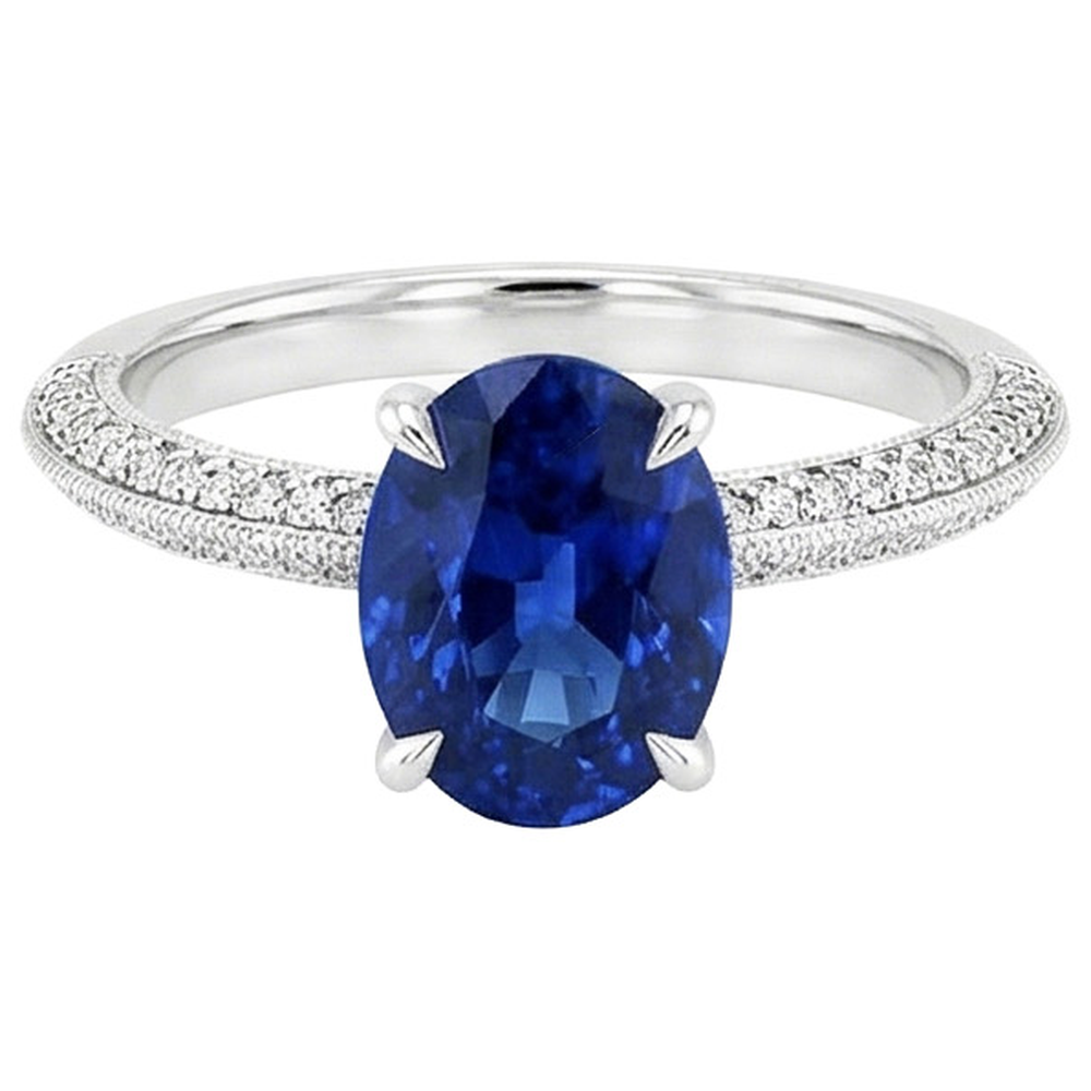 echter oval diamant 5.50Karat ring Draufsicht