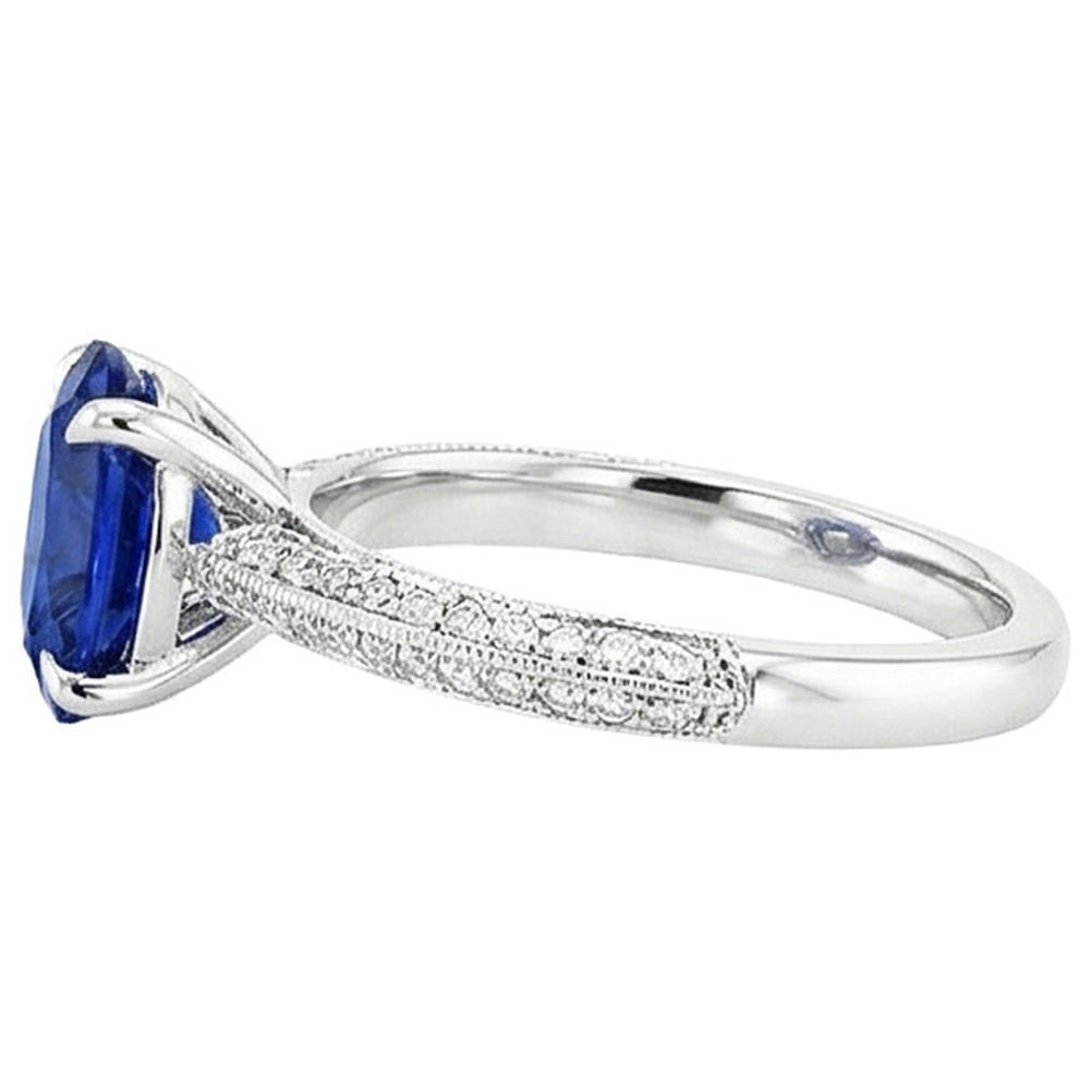 echter oval diamant 5.50Karat ring Profilansicht
