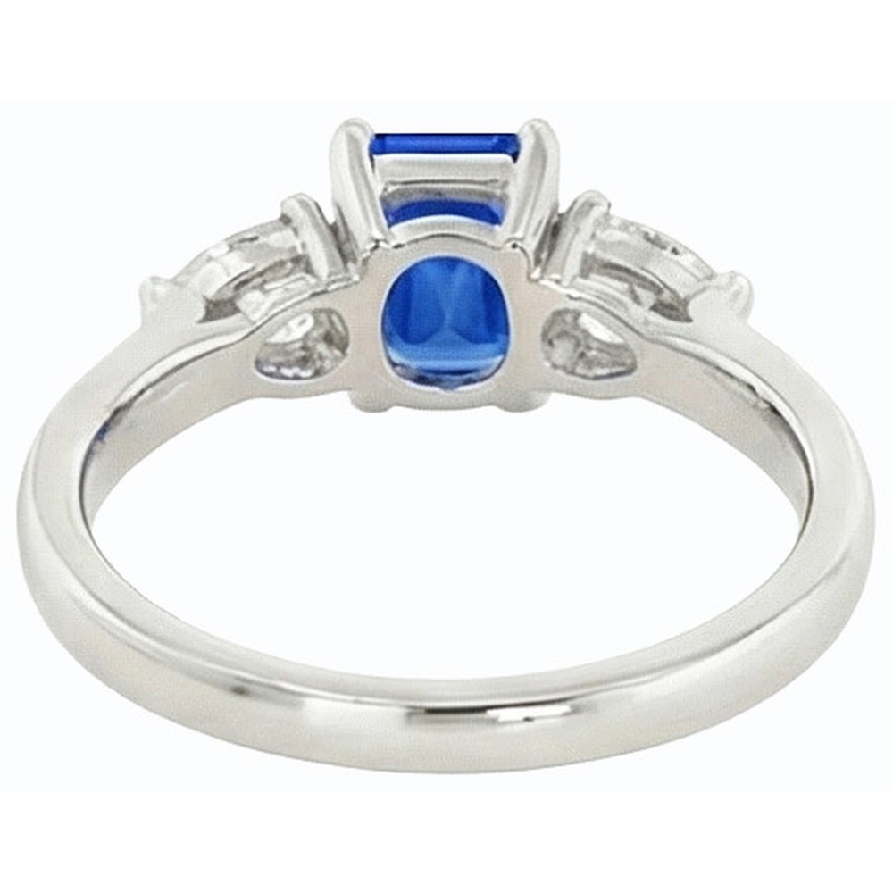 echter pear diamant 2Karat ring Draufsicht