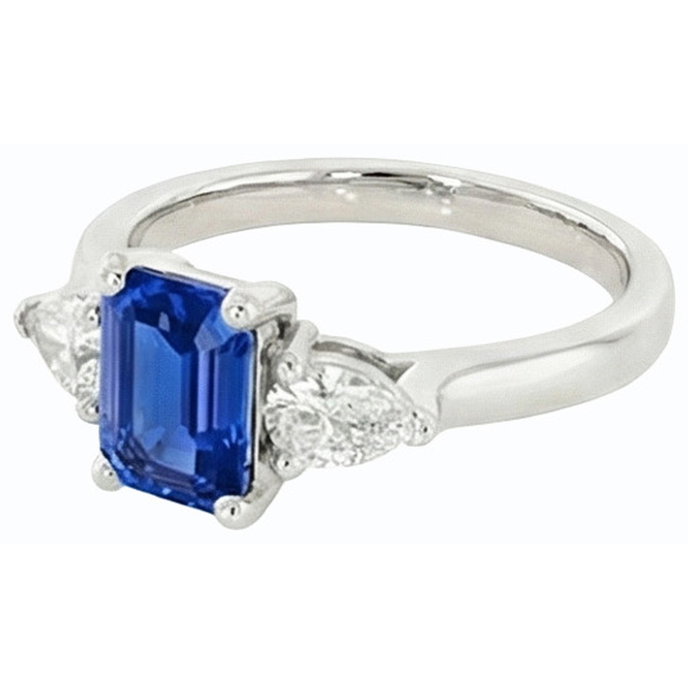 echter pear diamant 2Karat ring auf Weiß