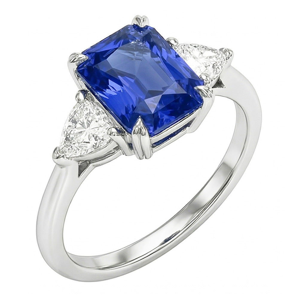 echter radiant diamant 2.25Karat ring Profilansicht