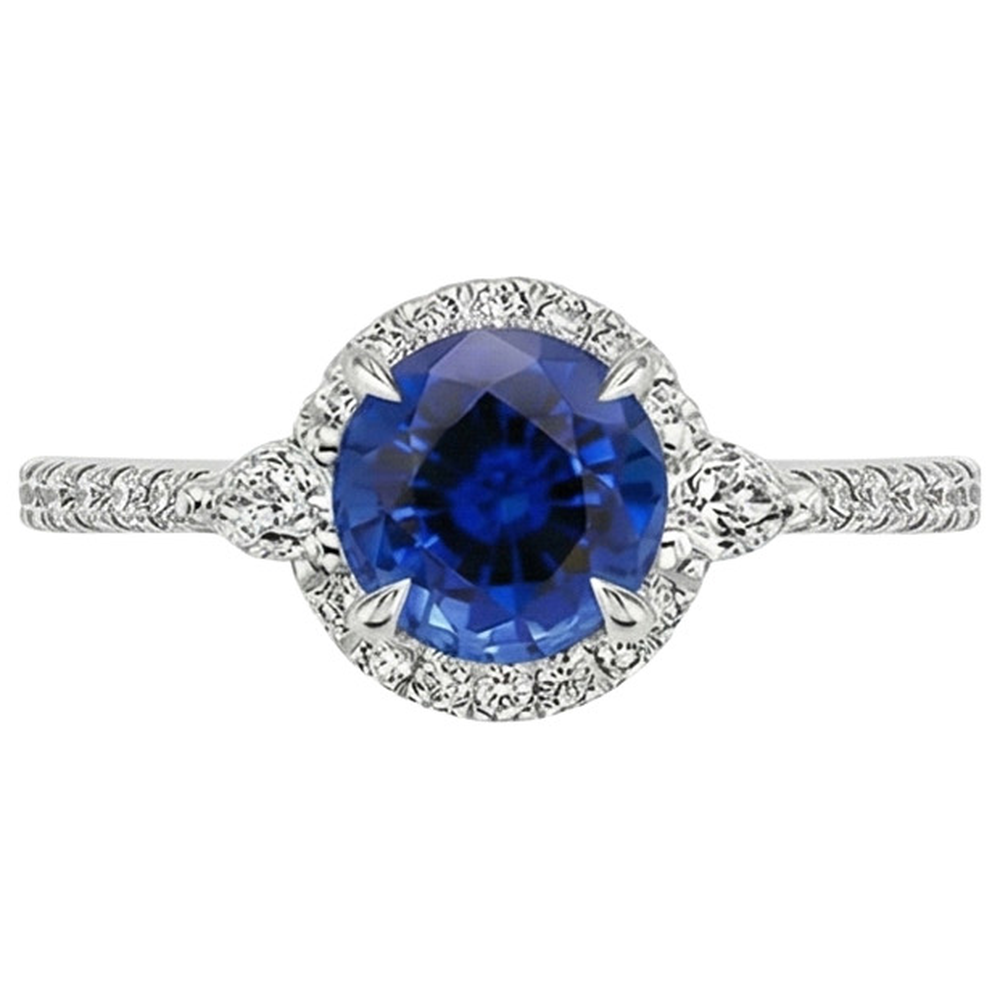 echter round diamant 3Karat ring Detailansicht
