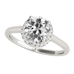 Damenring runder Altschliff Echt Diamant 5.50 Karat Weißgold Schmuck