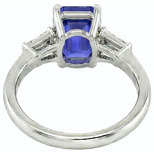 echter baguette diamant 2.50Karat ring Seitenansicht