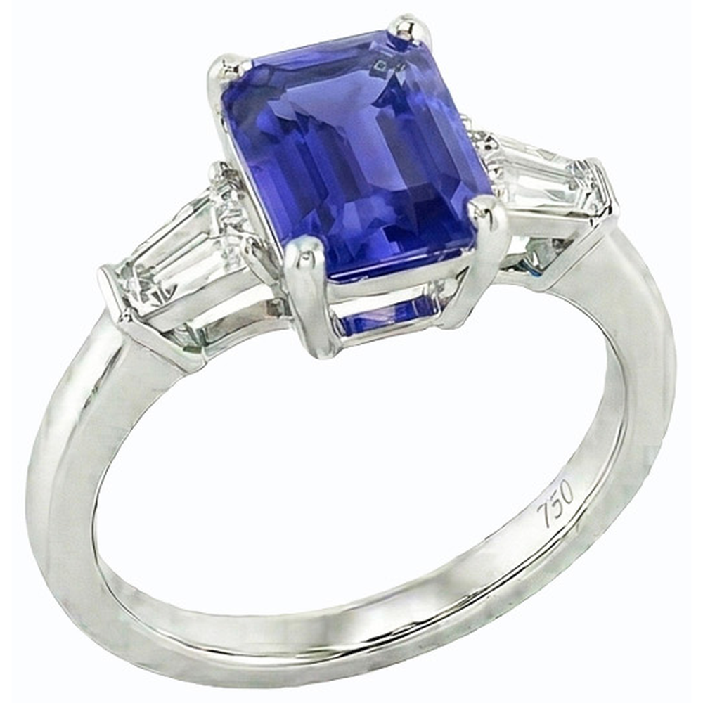 echter baguette diamant 2.50Karat ring Detailansicht