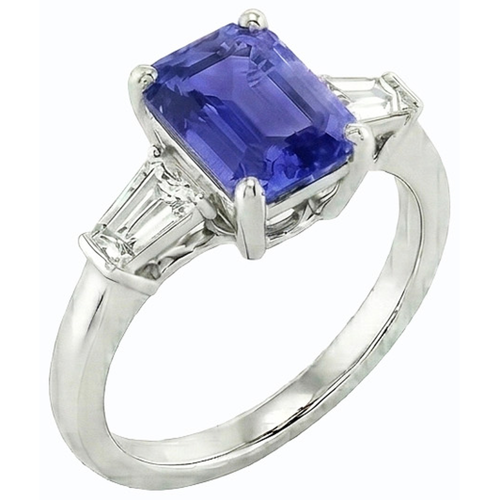 echter baguette diamant 2.50Karat ring Draufsicht
