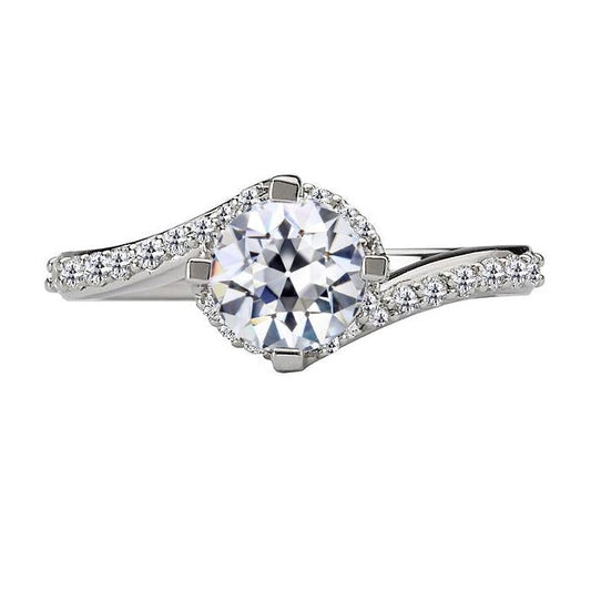 Damenschmuck alter Bergmann Echt Diamant Ring Spannungsstil 4 Karat