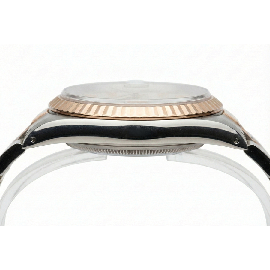 Damenuhr, Champagner-Zifferblatt, Rolex-Lünette, Gelbgold, Jubilee