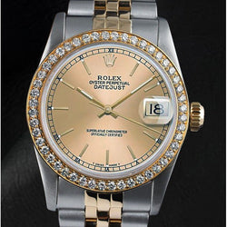 Damenuhr Rolex Date-just Champagner Stick Zifferblatt 31 mm
