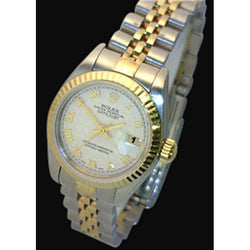 Damenuhr Rolex Datejust Oyster aus massivem Gold und Edelstahl