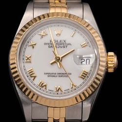Damenuhr Rolex Datejust Oyster aus massivem Gold und Edelstahl