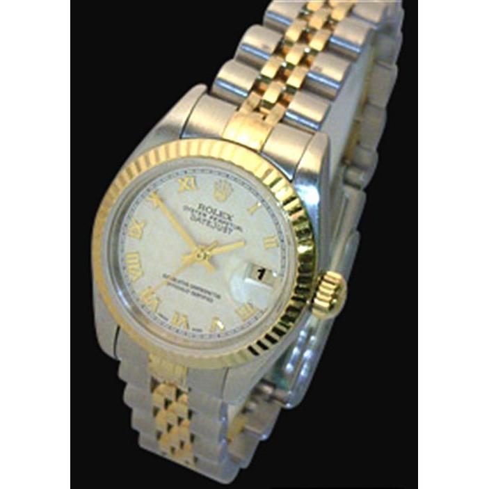 Damenuhr Rolex Datejust Oyster aus massivem Gold und Edelstahl