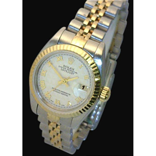 Damenuhr Rolex Datejust Oyster aus massivem Gold und Edelstahl