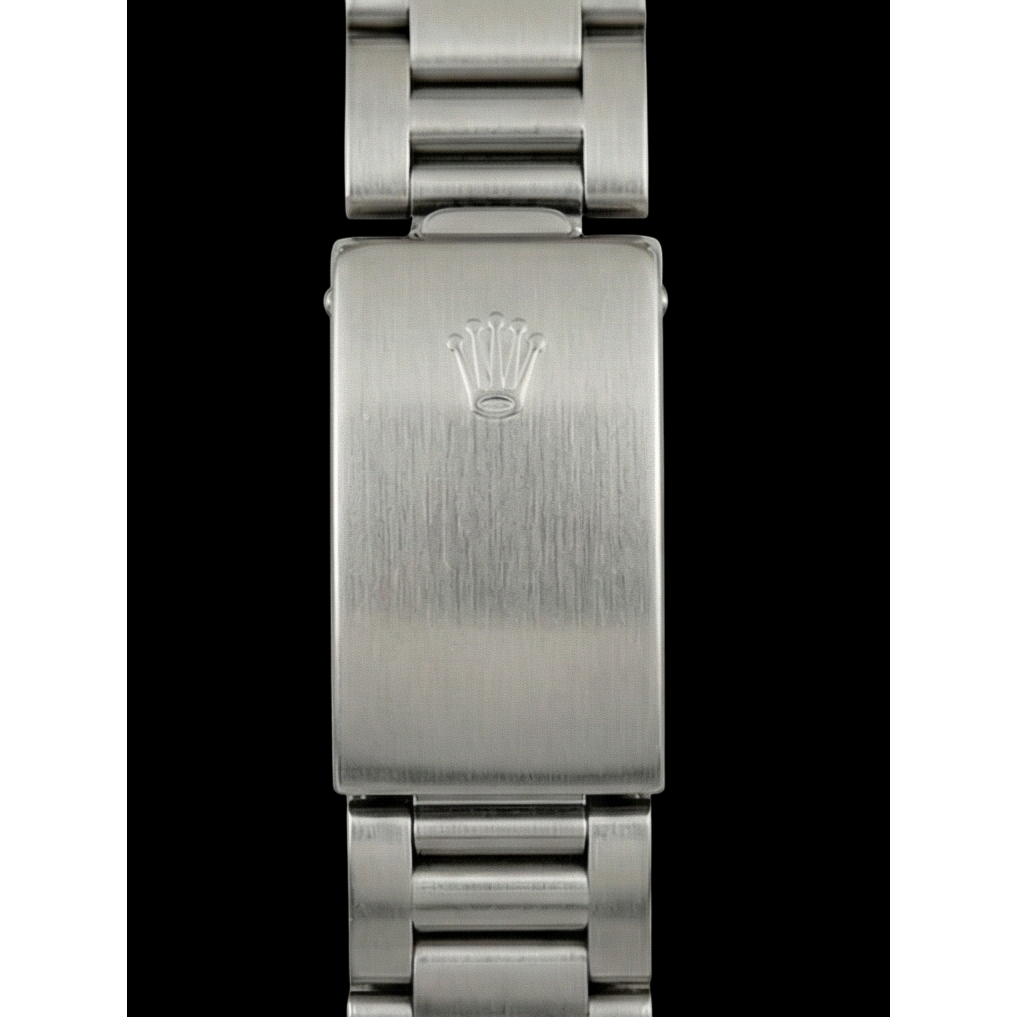 Damenuhr Rolex Oyster Perpetual aus Stahl mit grünem Leuchtzifferblatt