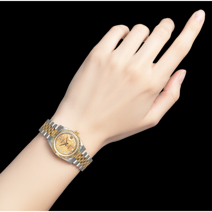 Funkelnder Rolex Karat – Schrägansicht