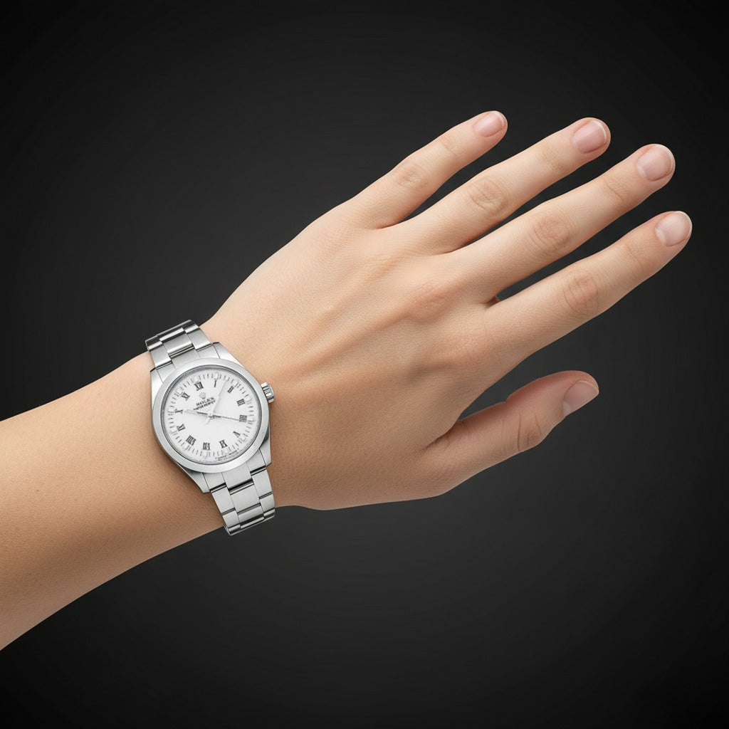 Date-just 31mm Rolex weiße römische Damenuhr P4