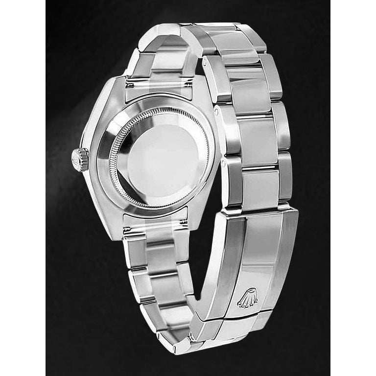 Mintgrüne Herrenuhr aus Stahl Rolex