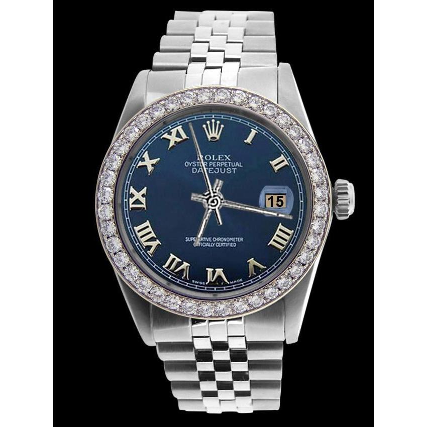 Date Just Rolex Herrenuhr Edelstahl Jubilee Armband Diamant Lünette SCHNELLES EINSTELLEN
