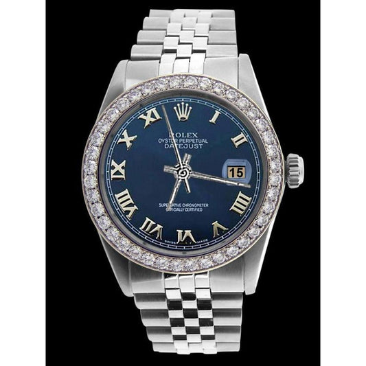 Date Just Rolex Herrenuhr Edelstahl Jubilee Armband Diamant Lünette SCHNELLES EINSTELLEN
