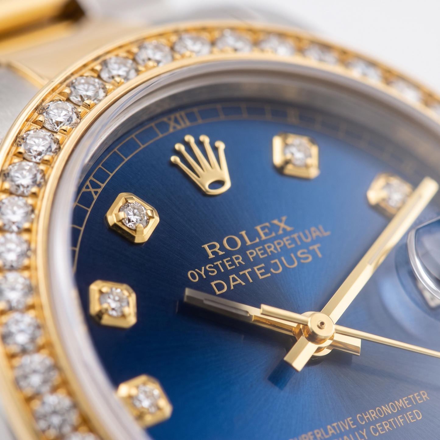Datejust Rolex Herren Gelbgold Edelstahl Zweifarbig Uhr SCHNELLES EINSTELLEN