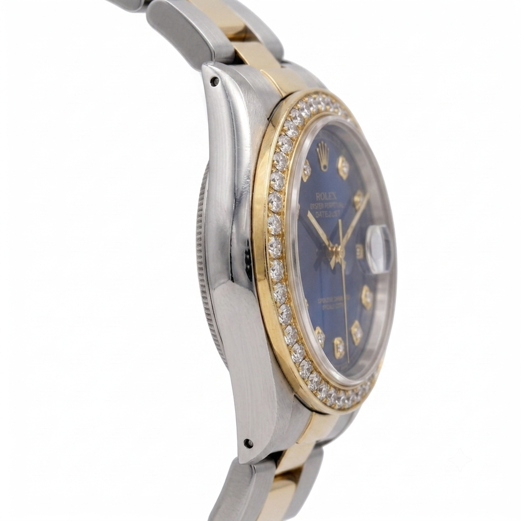Datejust Rolex Herren Gelbgold Edelstahl Zweifarbig Uhr SCHNELLES EINSTELLEN