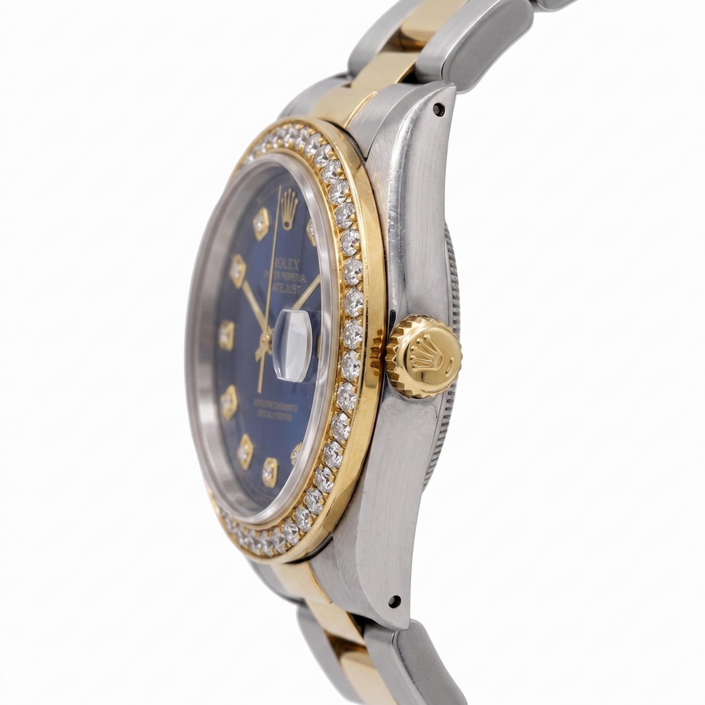 Datejust Rolex Herren Gelbgold Edelstahl Zweifarbig Uhr SCHNELLES EINSTELLEN