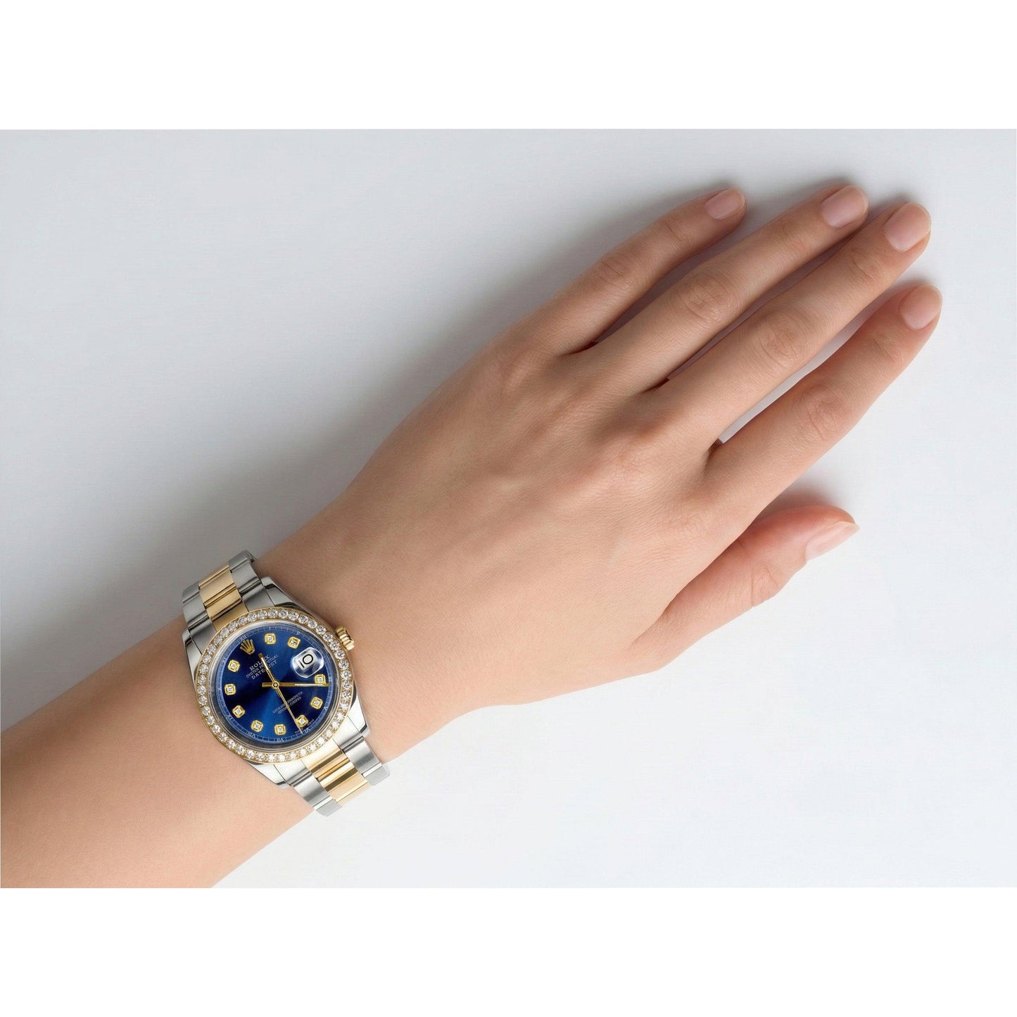 Datejust Rolex Herren Gelbgold Edelstahl Zweifarbig Uhr SCHNELLES EINSTELLEN