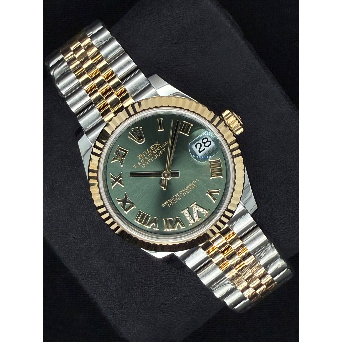 Echter Schmuckstein Rolex Karat Two Tone – Frontansicht