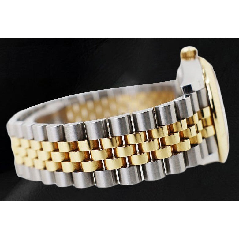 Rolex Two Tone mit Schmuckstein – Schrägansicht