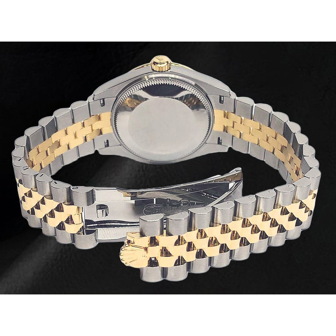 Rolex Two Tone mit Schmuckstein – Draufsicht