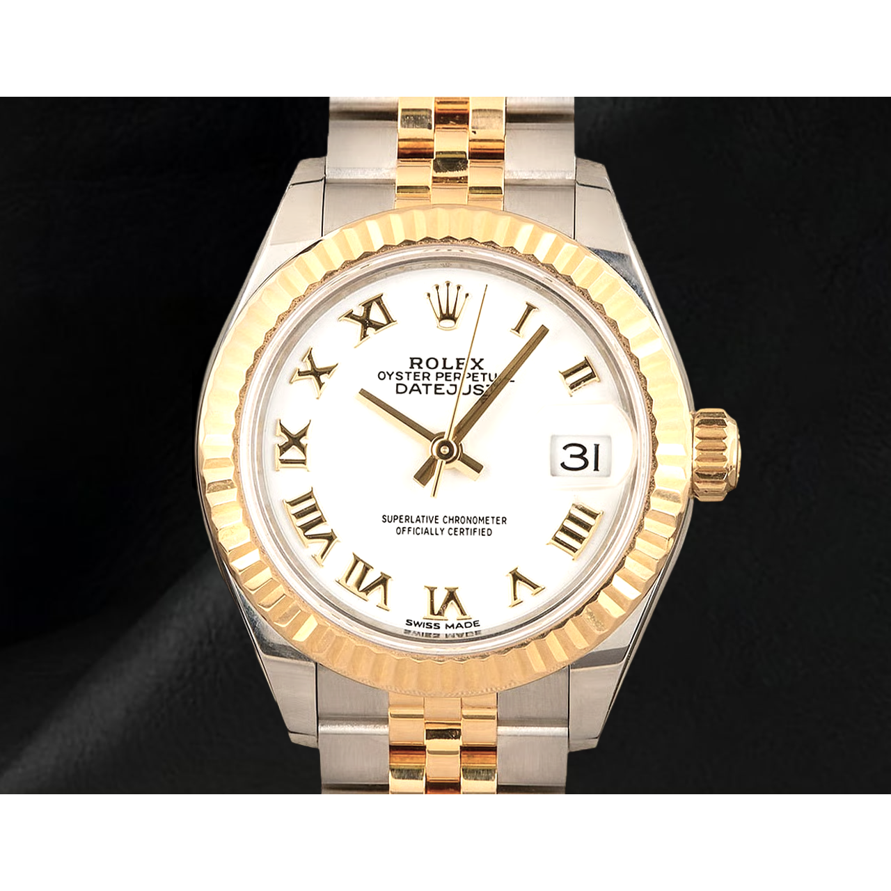 Datejust 279173 Rolex Weißes Römisches Zifferblatt Bicolor Damenuhr