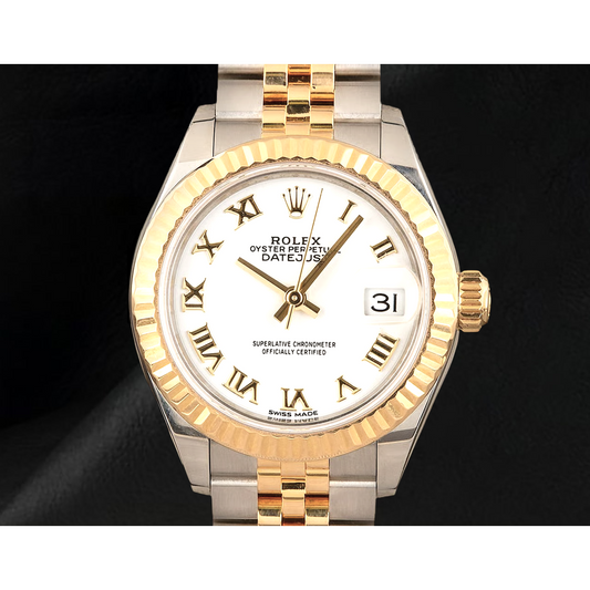 Datejust 279173 Rolex Weißes Römisches Zifferblatt Bicolor Damenuhr