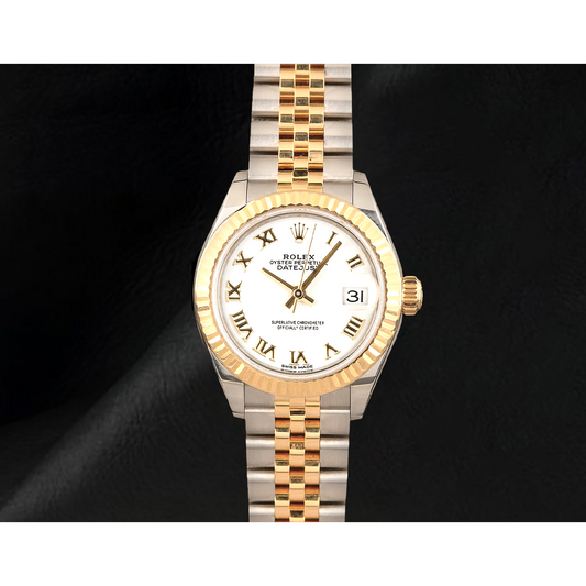 Datejust 279173 Rolex Weißes Römisches Zifferblatt Bicolor Damenuhr