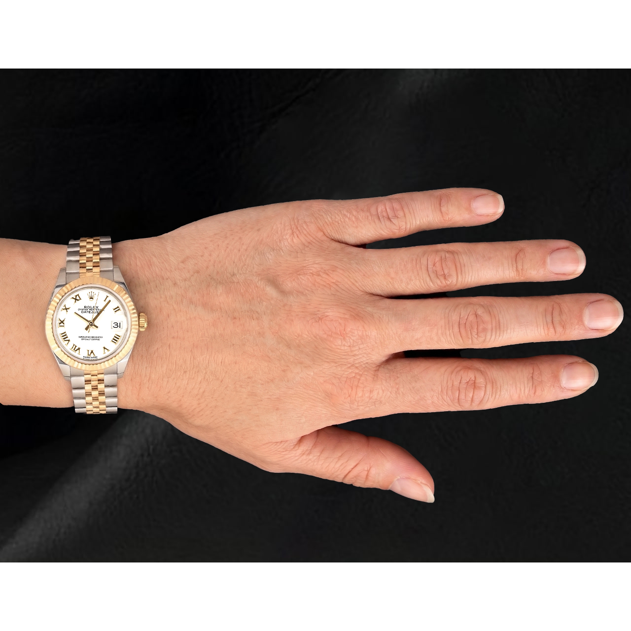 Datejust 279173 Rolex Weißes Römisches Zifferblatt Bicolor Damenuhr