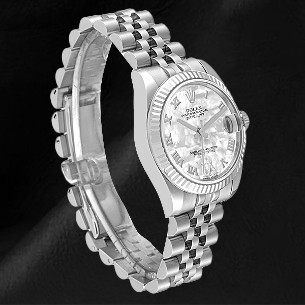 Rolex Stainless Steel mit Perle – Frontansicht