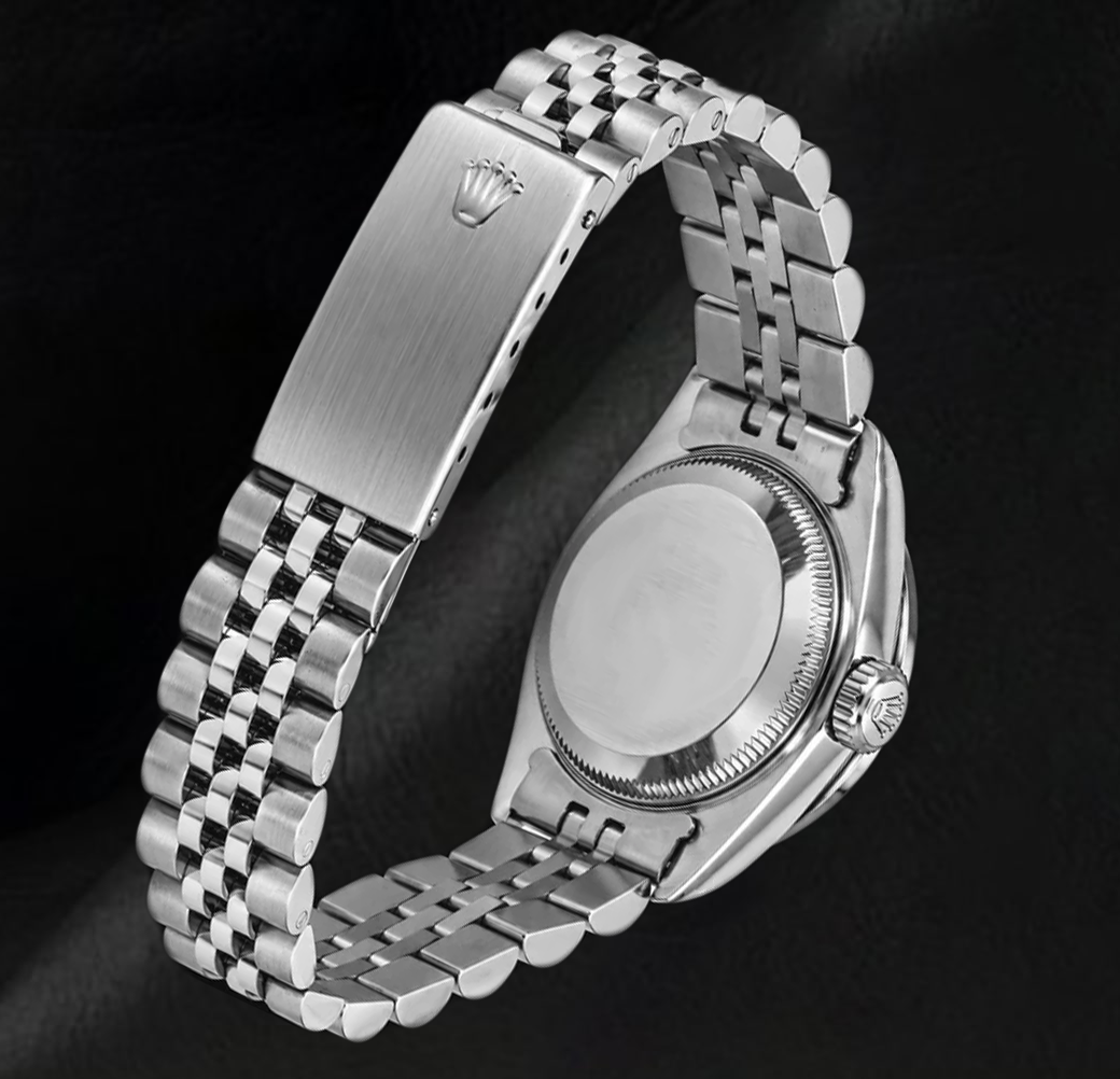 Rolex 6916 Datejust 26 mm Edelstahl Uhr mit blauem Diamantzifferblatt und Diamantlünette