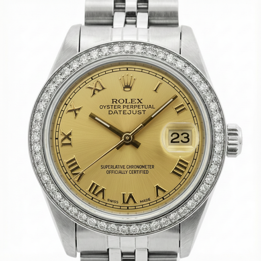 Datejust Edelstahl Jubilee Damenuhr Rolex Diamantlünette