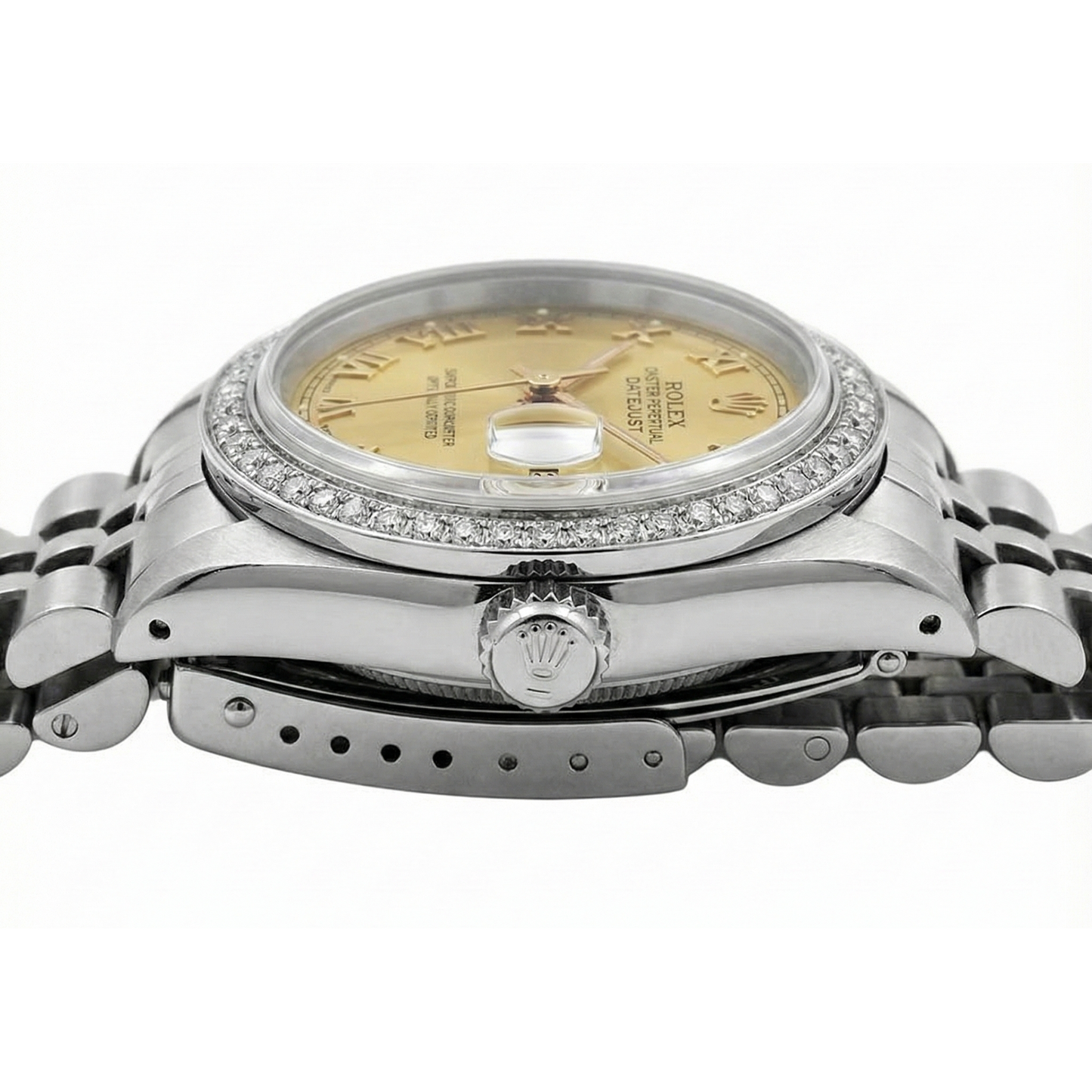 Datejust Edelstahl Jubilee Damenuhr Rolex Diamantlünette