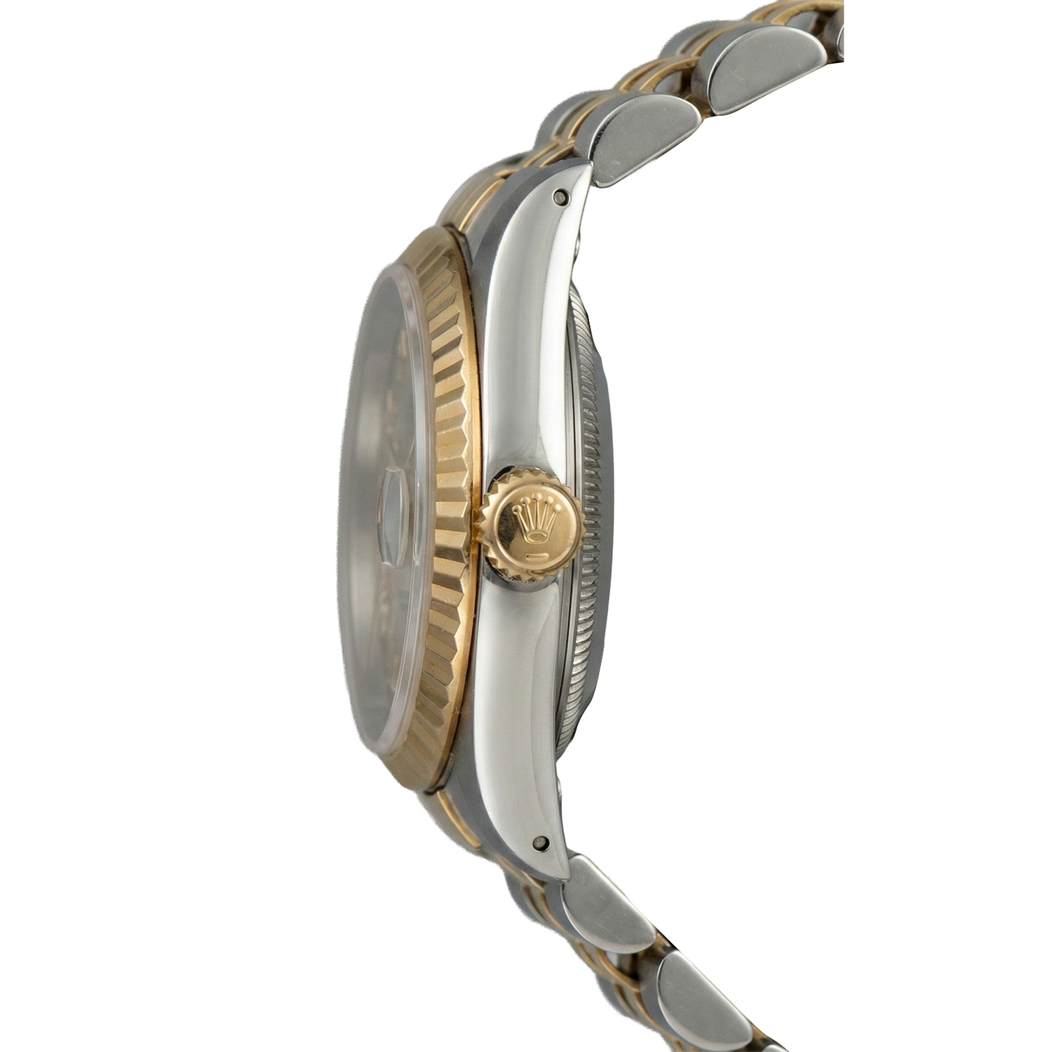 Datejust Rolex-Damenuhr mit zweifarbigem, grauem römischem Zifferblatt