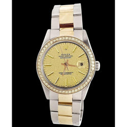 Datejust Rolex-Uhr, Champagner-Zifferblatt, Edelstahl und Gelbgold, Schnell-Set