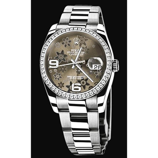Datejust Rolex-Uhr für Damen und Herren, Oyster-Armband, Blumen-Zifferblatt, schnelles Set