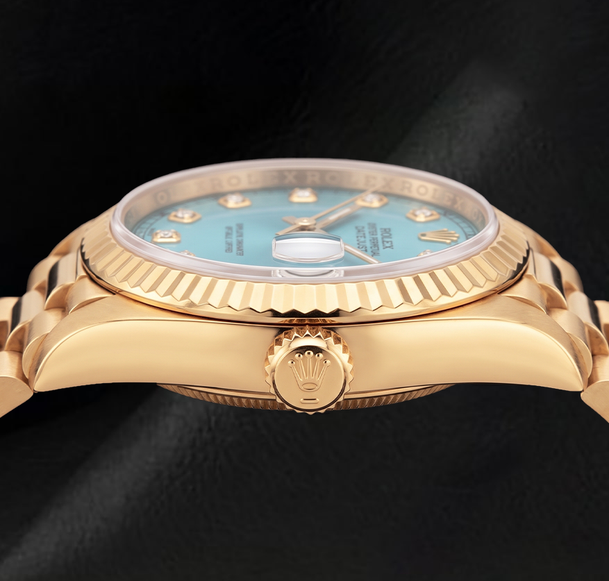 Rolex Datejust 26 mm 69178 Türkis-Diamantzifferblatt 18 Karat Gelbgold Uhr