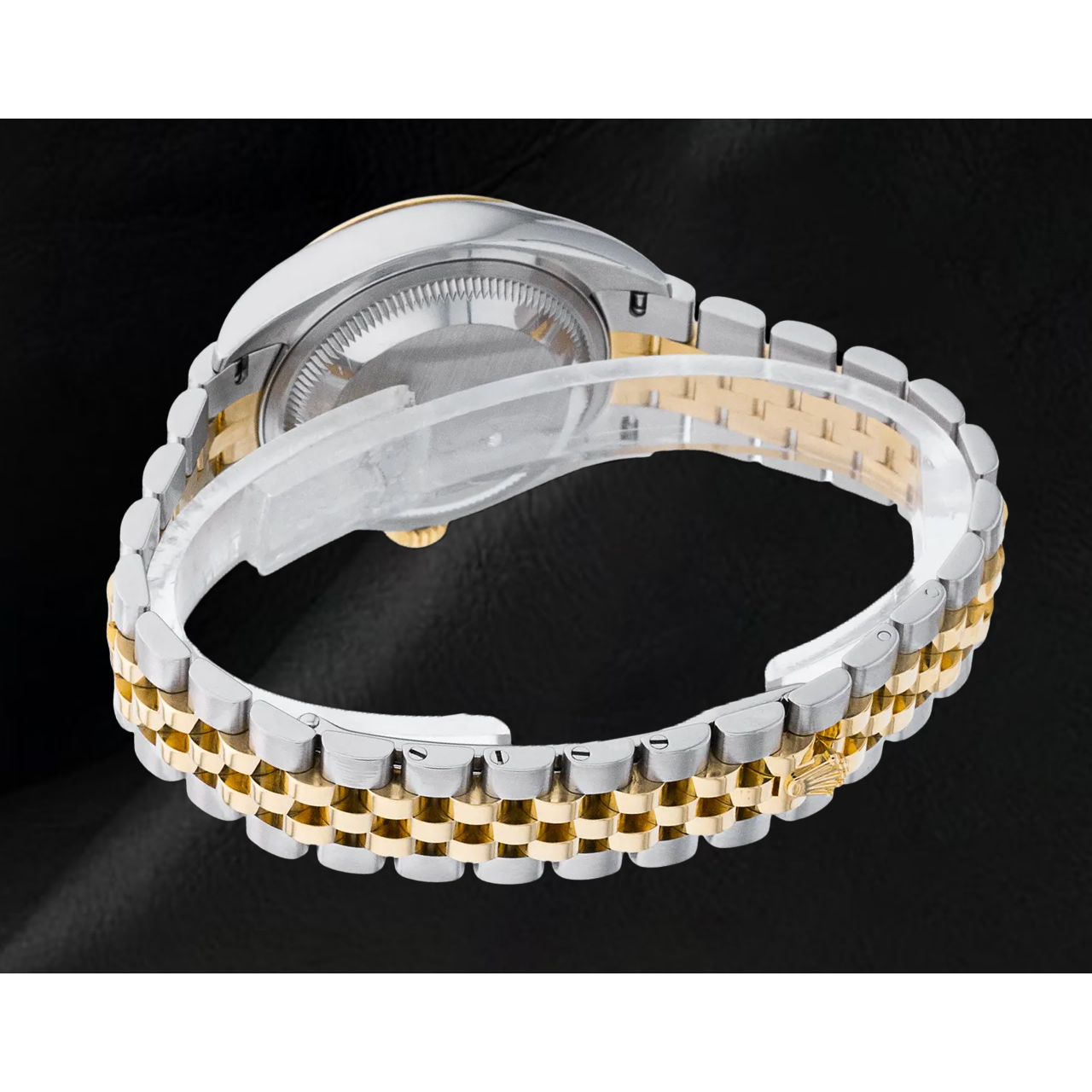 Datejust Rolex 28 mm Damen Geriffelte Lünette Edelstahl Und Gold Armbanduhr 279173