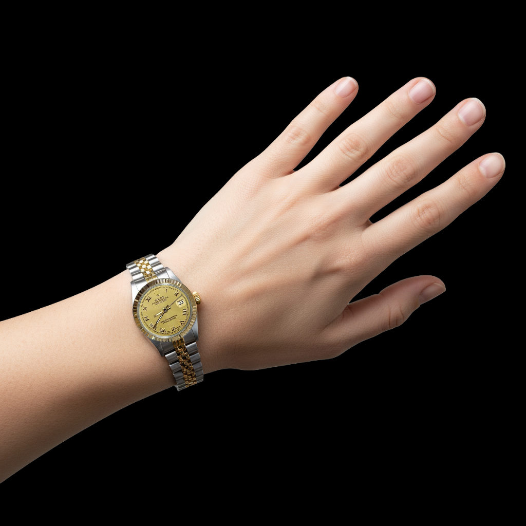 Datejust Rolex Dame Betrachten Edelstahl & Gold Jubilee Champagner Römisches Zifferblatt P2