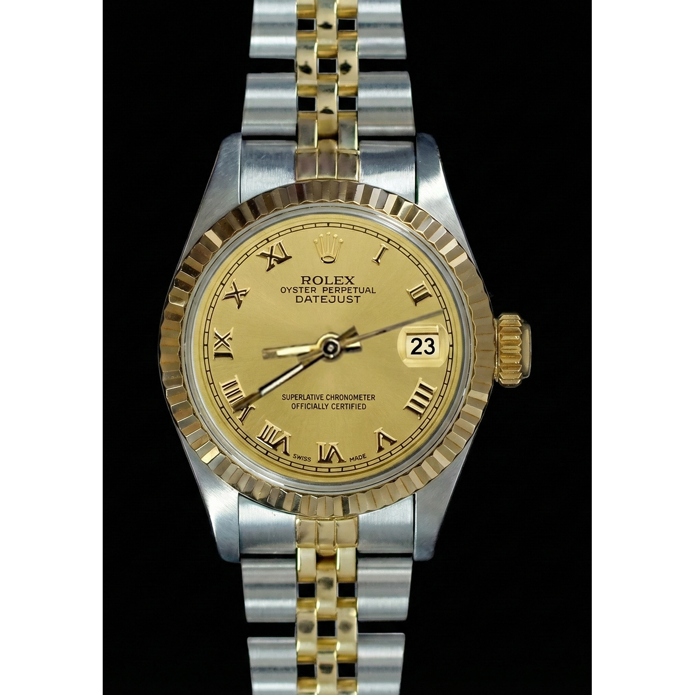 Datejust Rolex Dame Betrachten Edelstahl & Gold Jubilee Champagner Römisches Zifferblatt